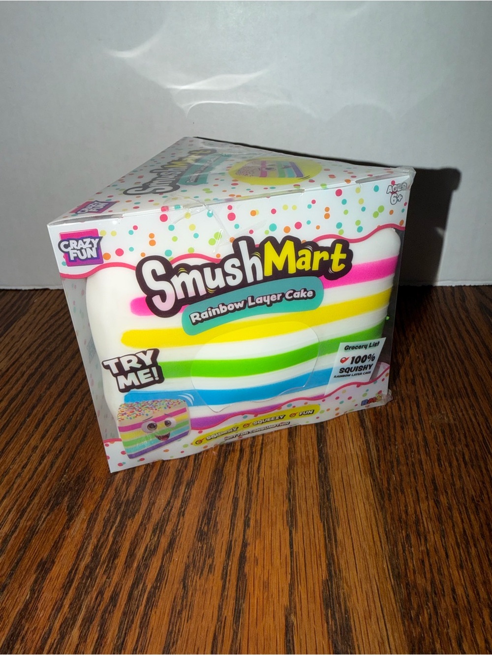 RMS Beauty Rainbow Layer Cake Squishy Toy - White with Pink, Yellow, Green, Blue